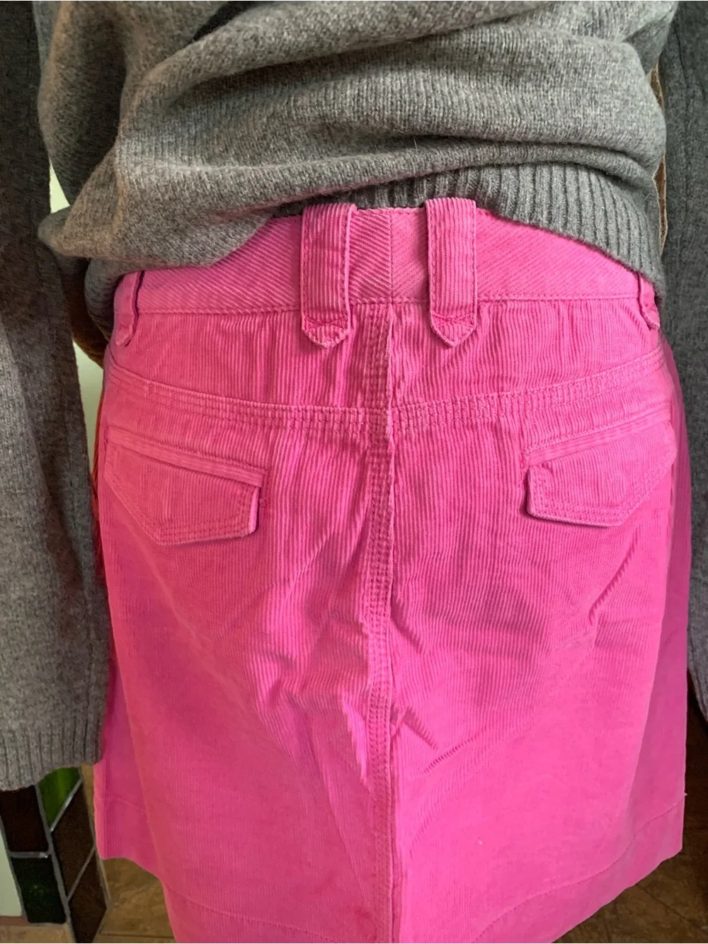 J CREW CORDUROY MINI SKIRT AZALEA New With Tags Size 10 TICKET POCKETS